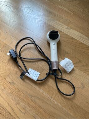 Lange Compact White and Rose Gold Hair Dryer Styler With Magnetic Wall Mount